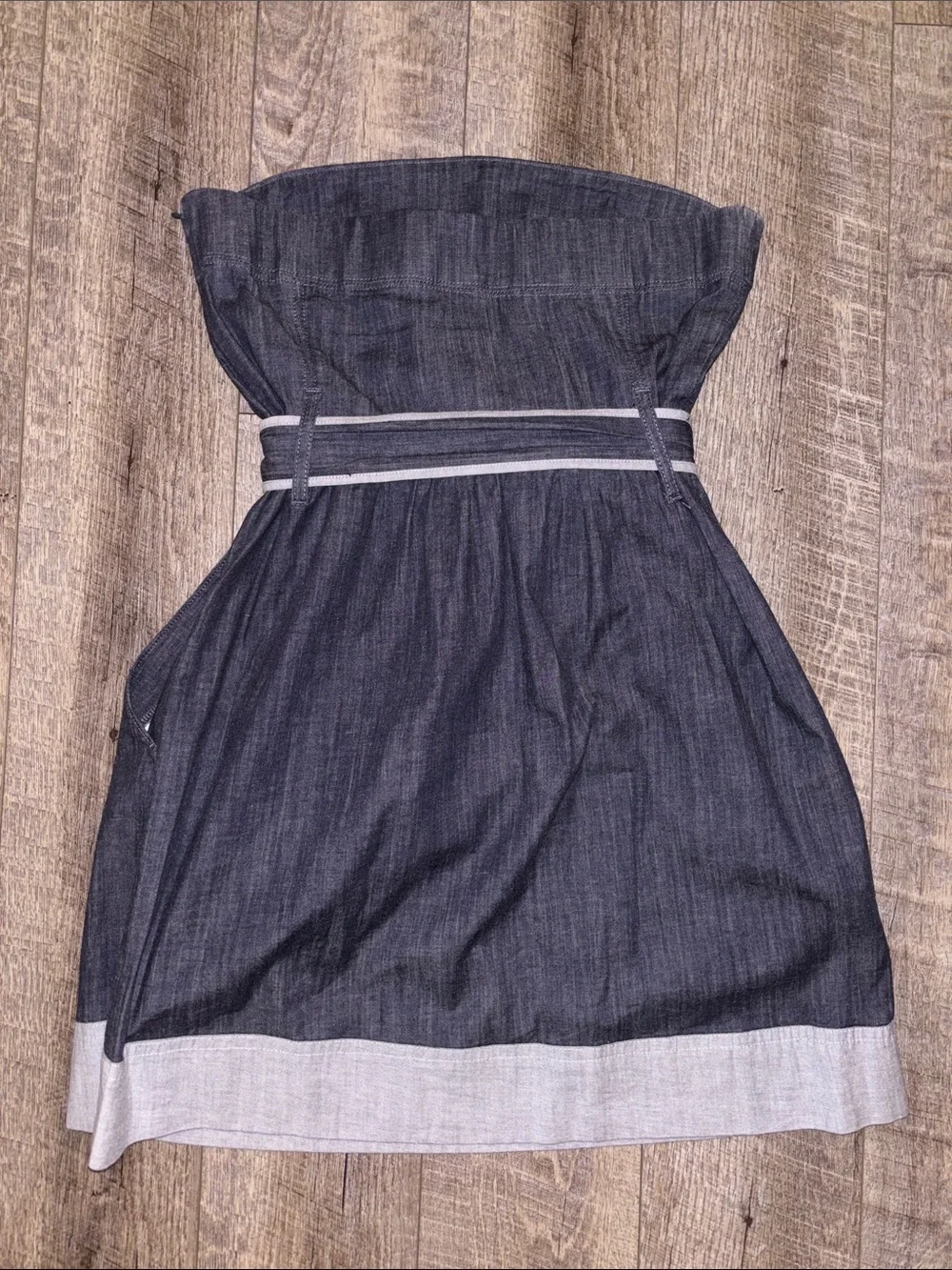 Theory Strapless Chambray Mini Dress - Picture 5 of 5